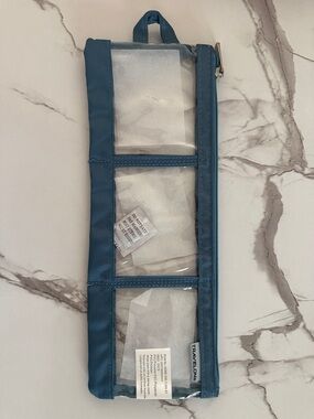 Travelon Teal Travel Pouch For Jewelry with Three Clear Windows